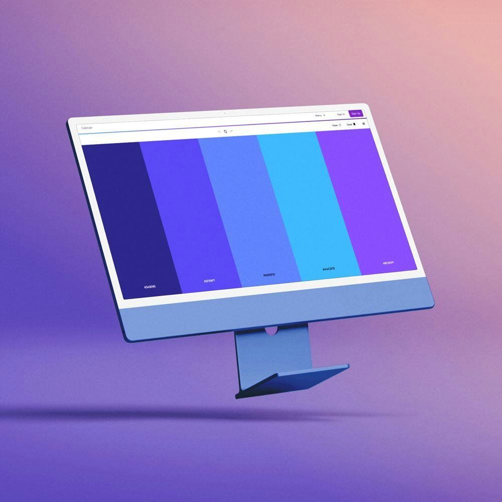 a mockup of a iMac displaying the Colorizer web app